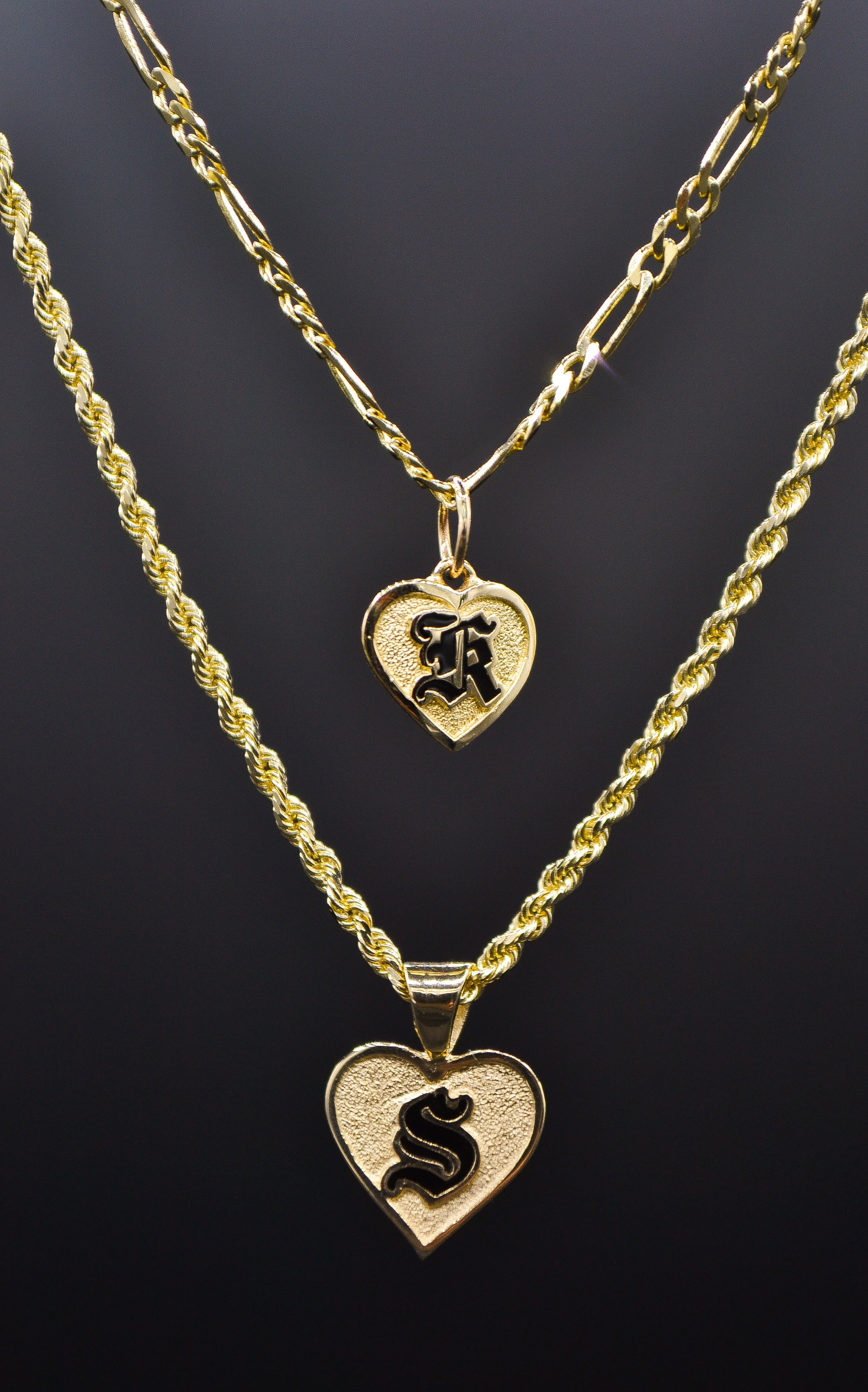 Personalized Gold Heart Initial Necklace - Tricia Necklace | 2 Sisters  Handcrafted
